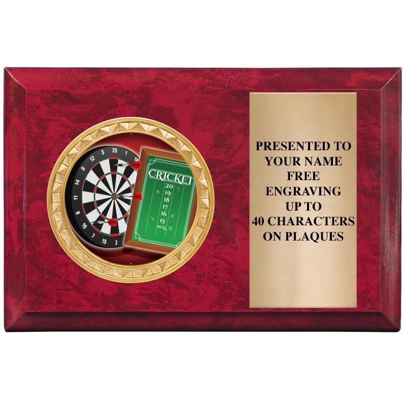 6" X 4" RED MBL INSERT PLQ