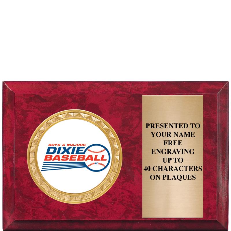 6" X 4" RED MBL INSERT PLQ