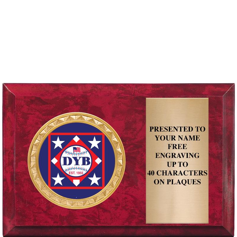 6" X 4" RED MBL INSERT PLQ