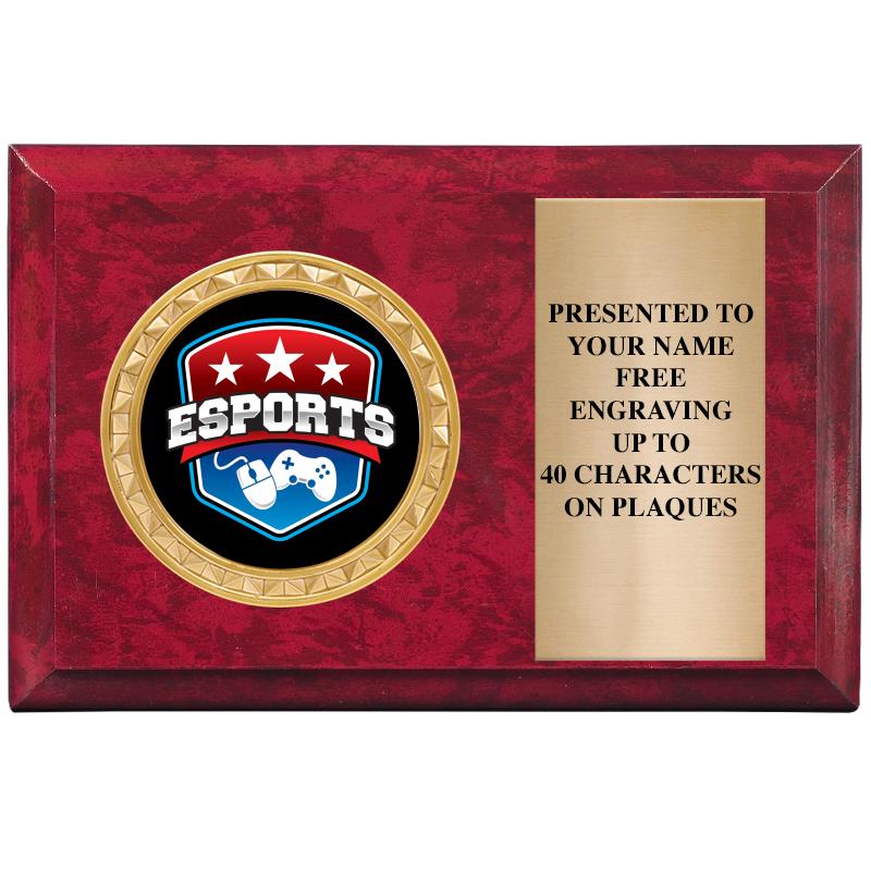 6" X 4" RED MBL INSERT PLQ