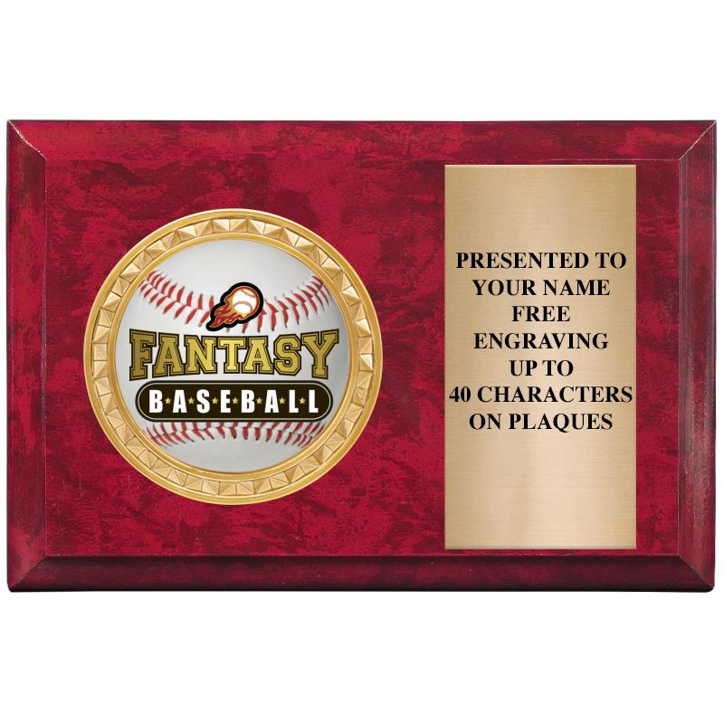 6" X 4" RED MBL INSERT PLQ