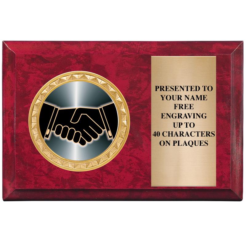 6" X 4" RED MBL INSERT PLQ