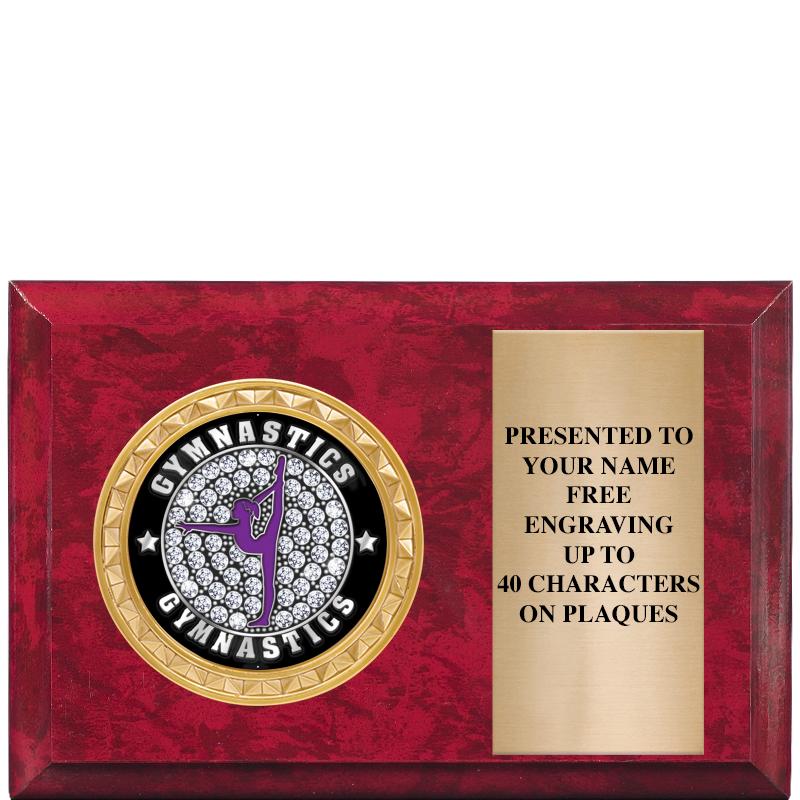 6" X 4" RED MBL INSERT PLQ