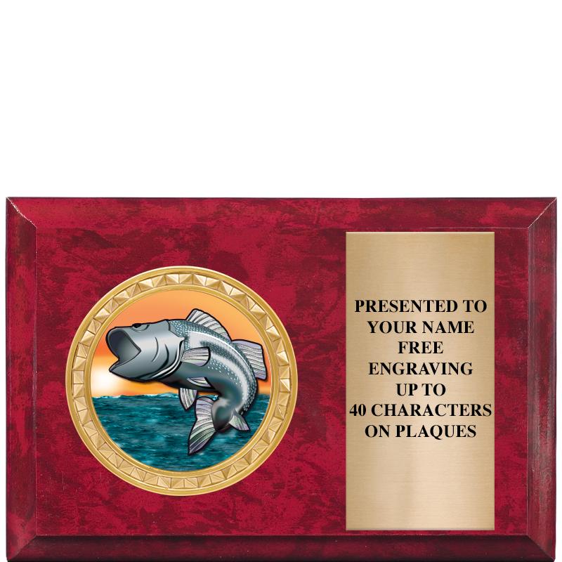 6" X 4" RED MBL INSERT PLQ