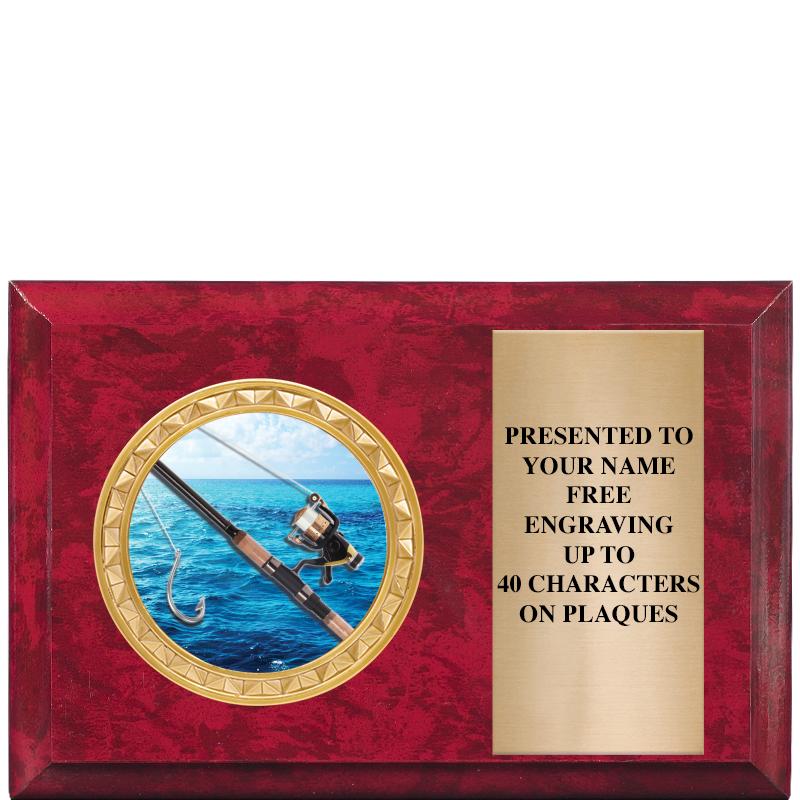 6" X 4" RED MBL INSERT PLQ