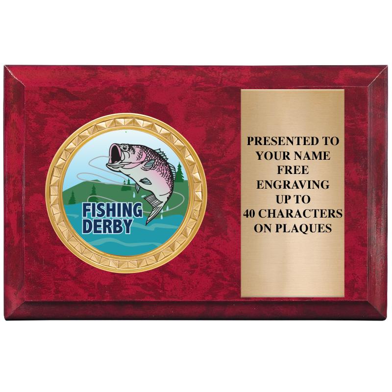 6" X 4" RED MBL INSERT PLQ