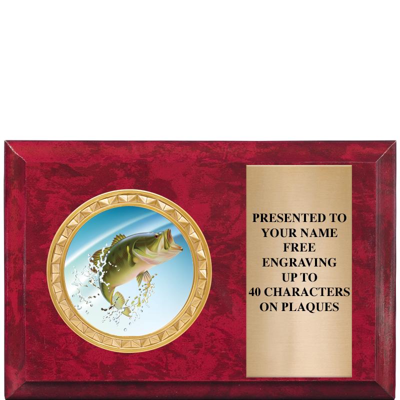 6" X 4" RED MBL INSERT PLQ