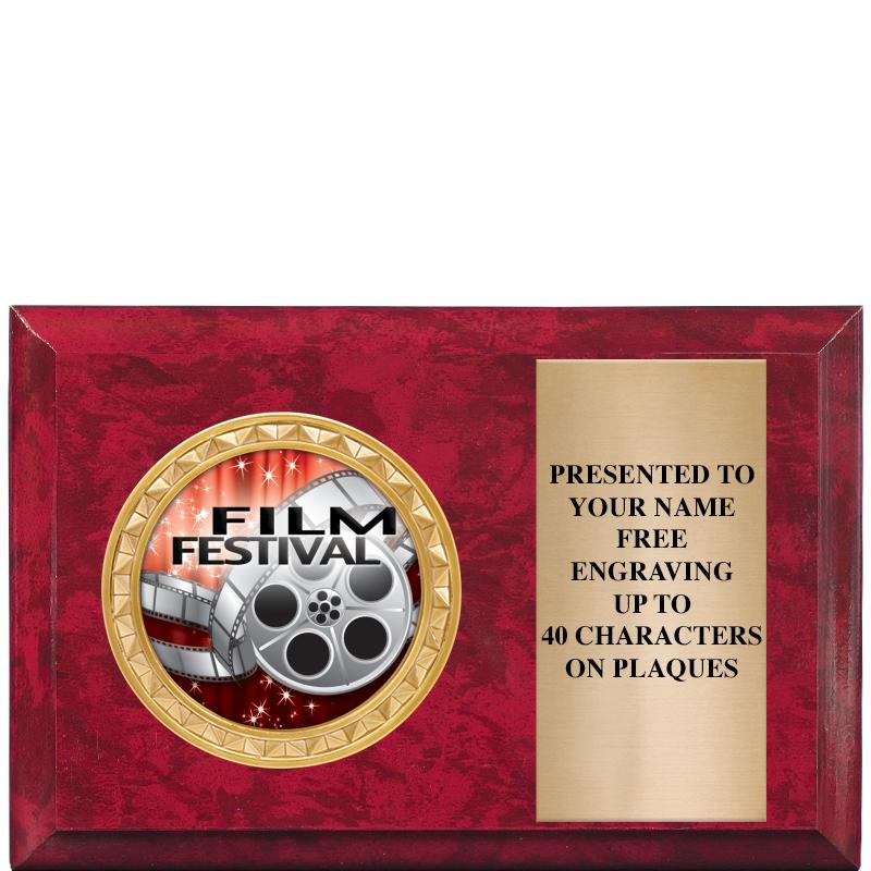 6" X 4" RED MBL INSERT PLQ