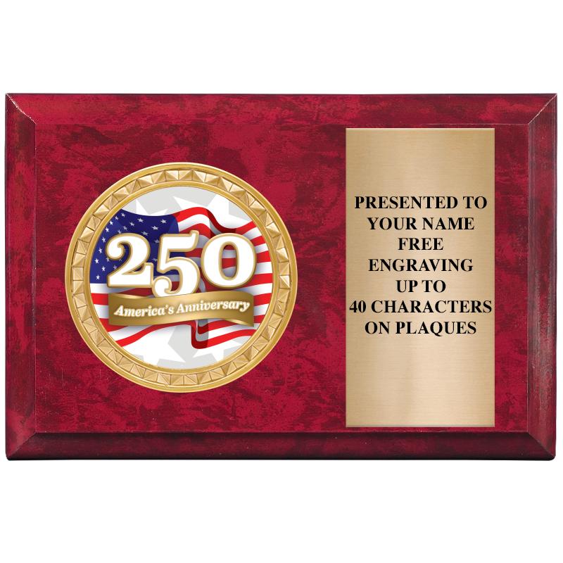 6" X 4" RED MBL INSERT PLQ