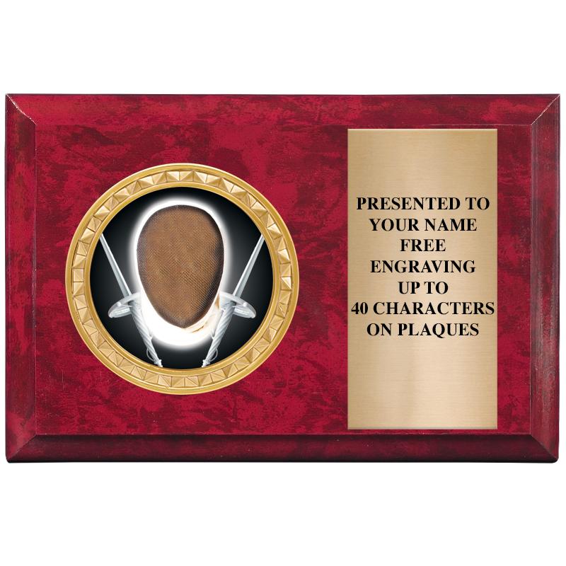 6" X 4" RED MBL INSERT PLQ