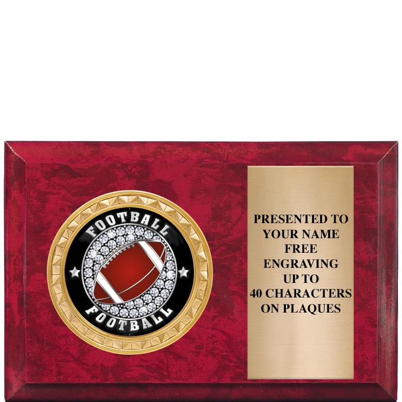 6" X 4" RED MBL INSERT PLQ