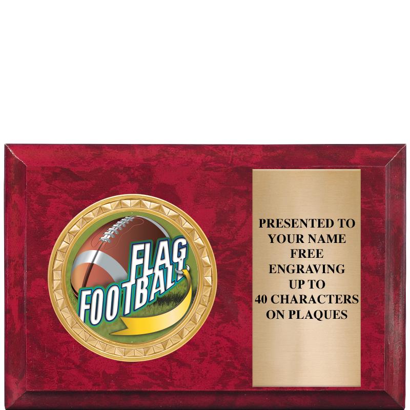 6" X 4" RED MBL INSERT PLQ