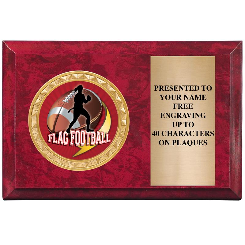 6" X 4" RED MBL INSERT PLQ