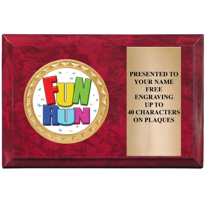 6" X 4" RED MBL INSERT PLQ