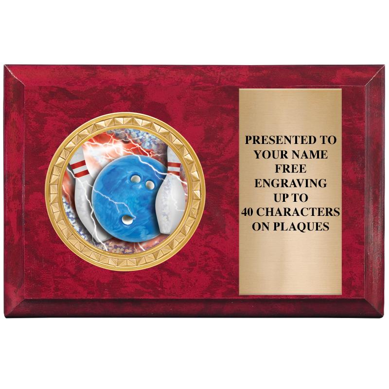 6" X 4" RED MBL INSERT PLQ