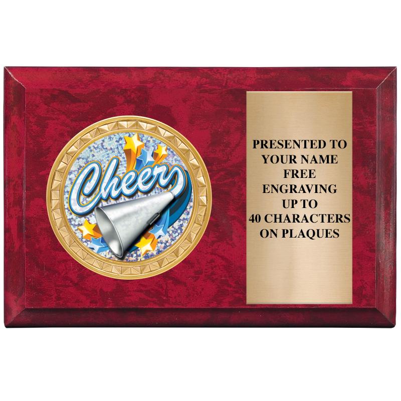 6" X 4" RED MBL INSERT PLQ