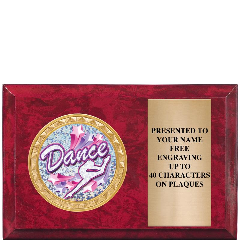 6" X 4" RED MBL INSERT PLQ