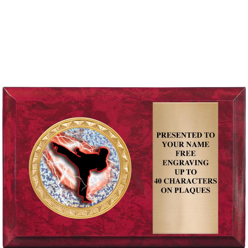 6" X 4" RED MBL INSERT PLQ