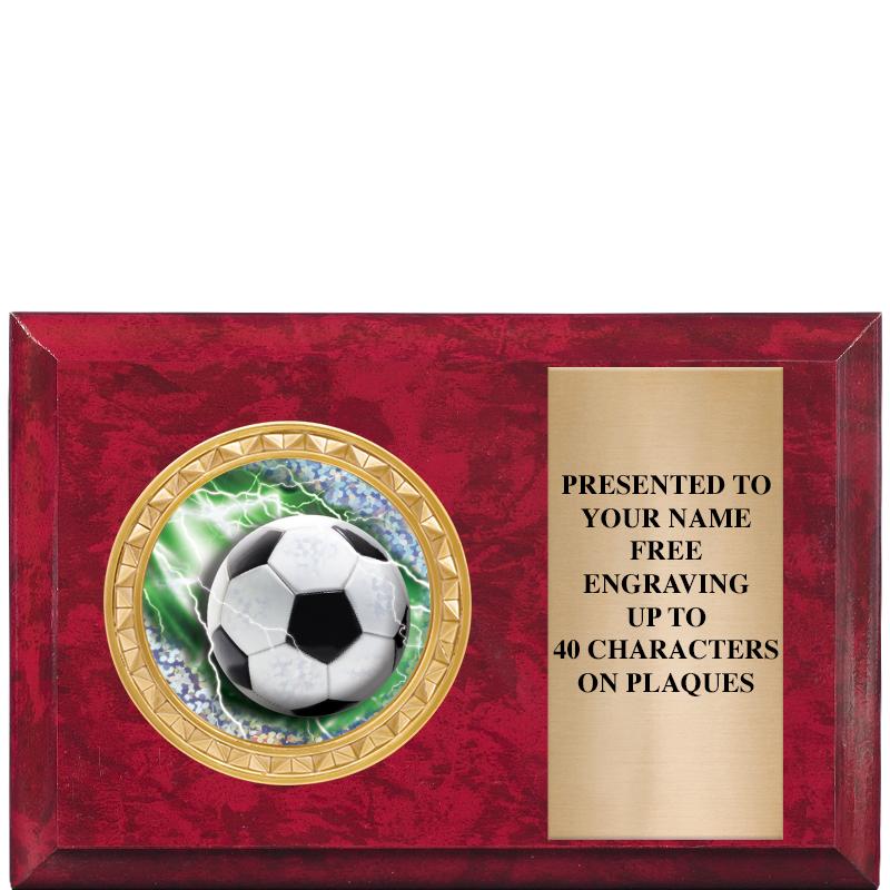 6" X 4" RED MBL INSERT PLQ