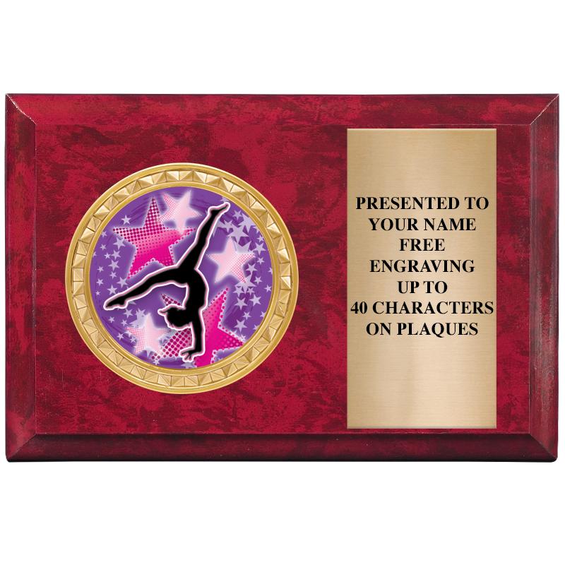 6" X 4" RED MBL INSERT PLQ