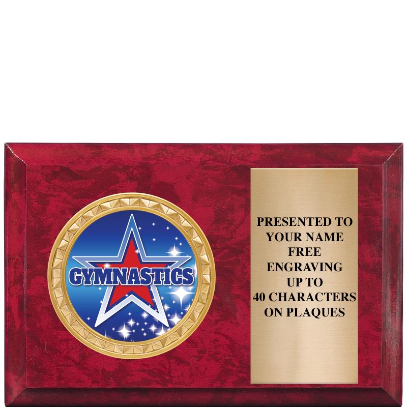 6" X 4" RED MBL INSERT PLQ