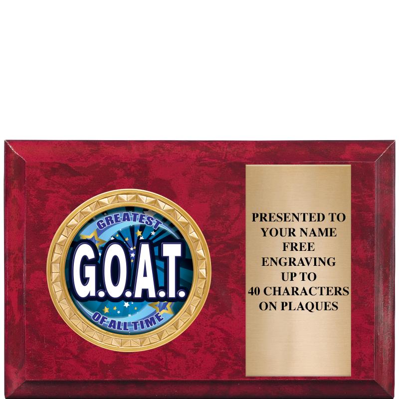 6" X 4" RED MBL INSERT PLQ