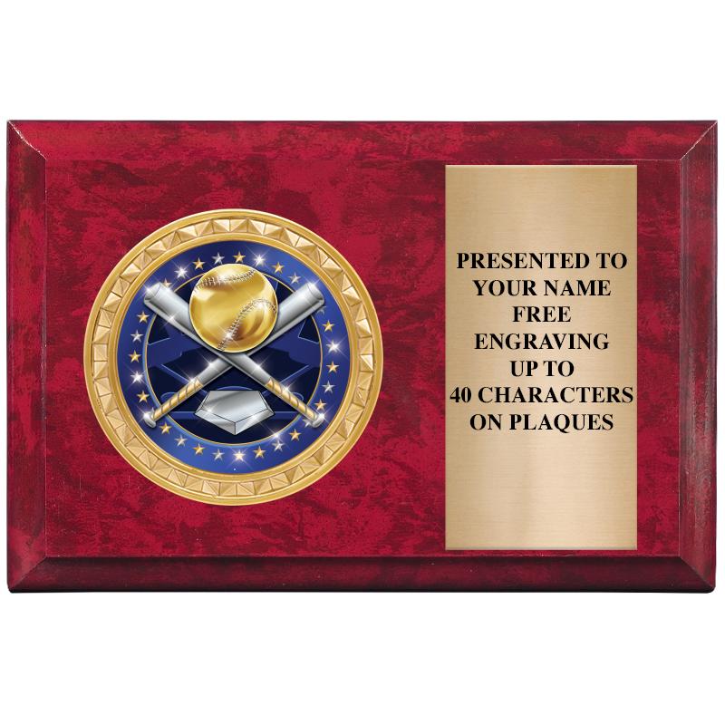 6" X 4" RED MBL INSERT PLQ