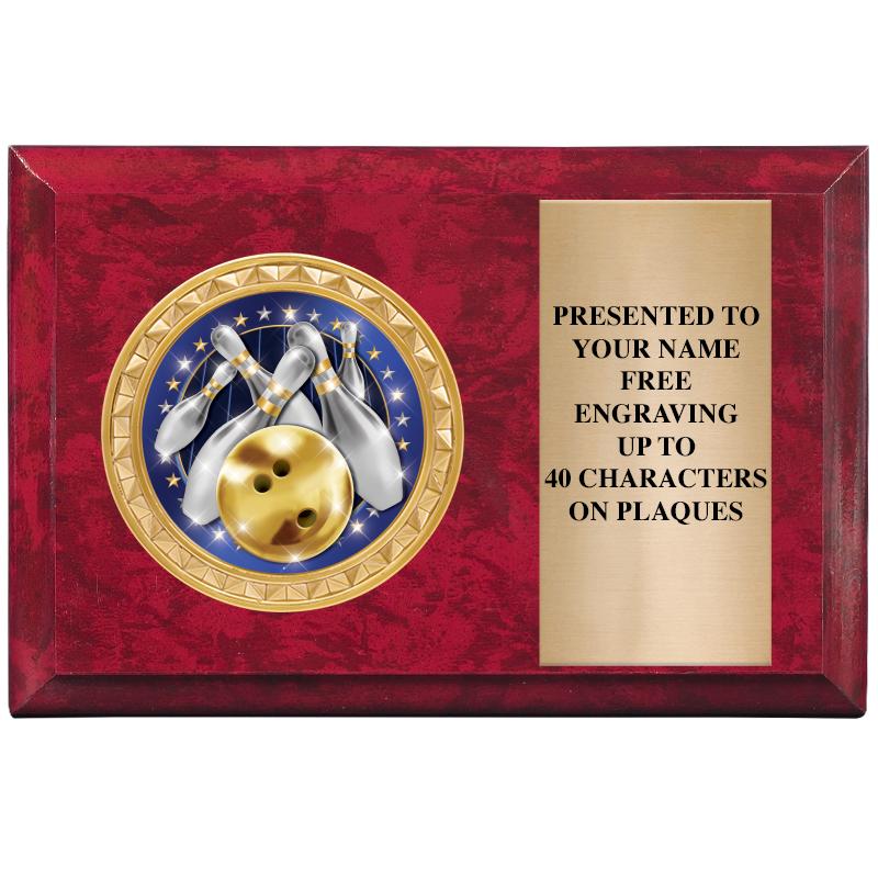 6" X 4" RED MBL INSERT PLQ