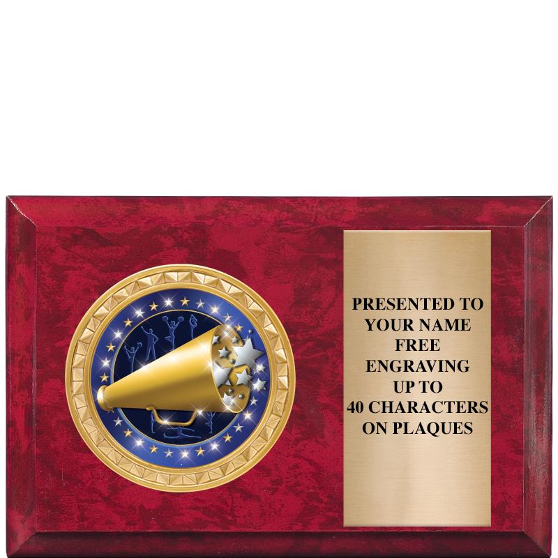 6" X 4" RED MBL INSERT PLQ