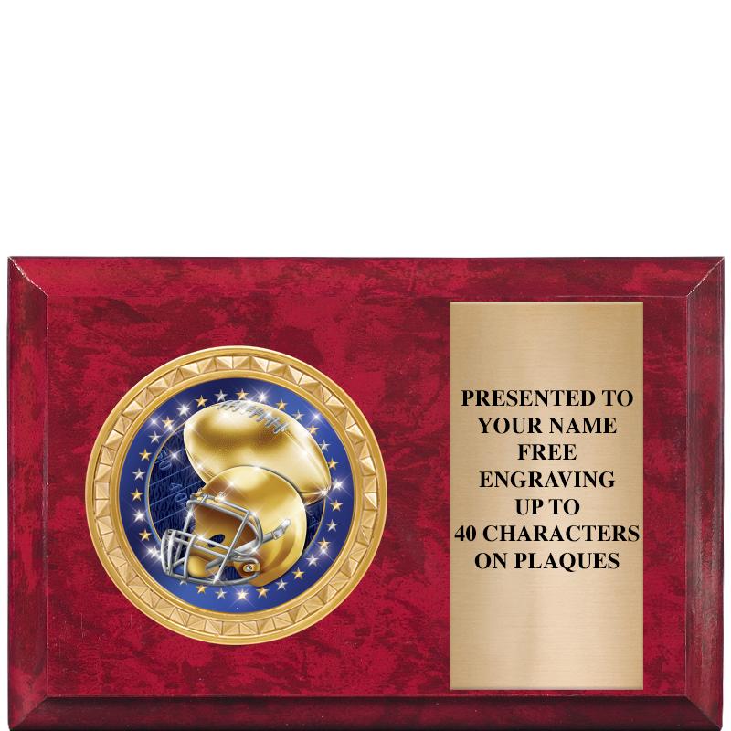 6" X 4" RED MBL INSERT PLQ