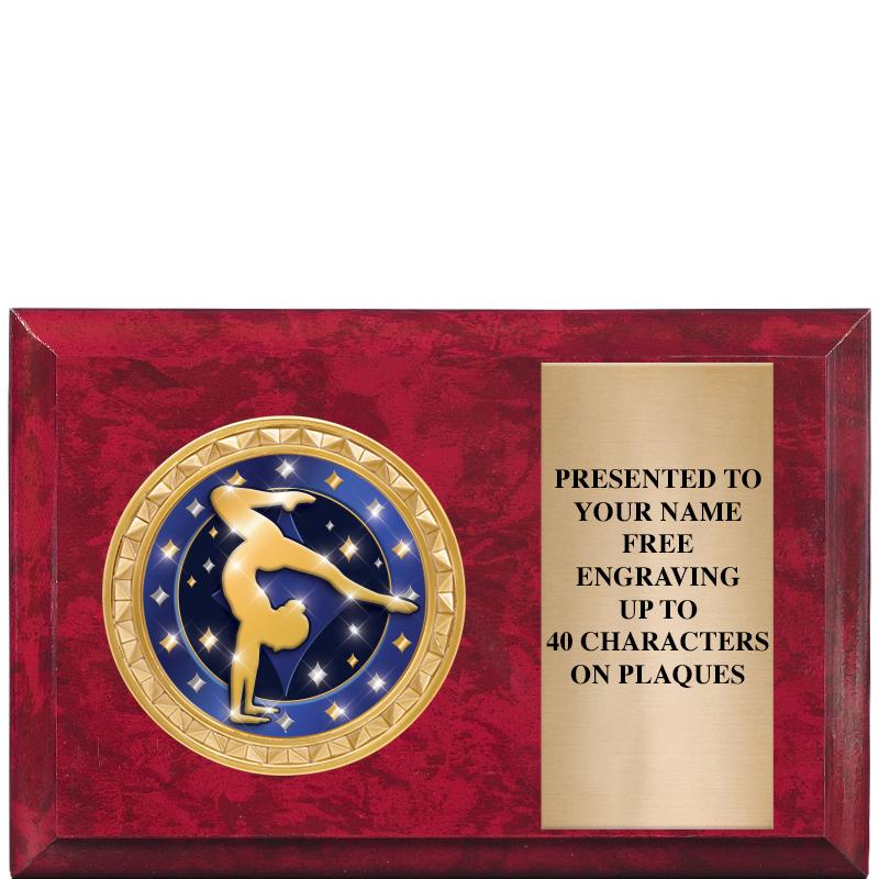 6" X 4" RED MBL INSERT PLQ