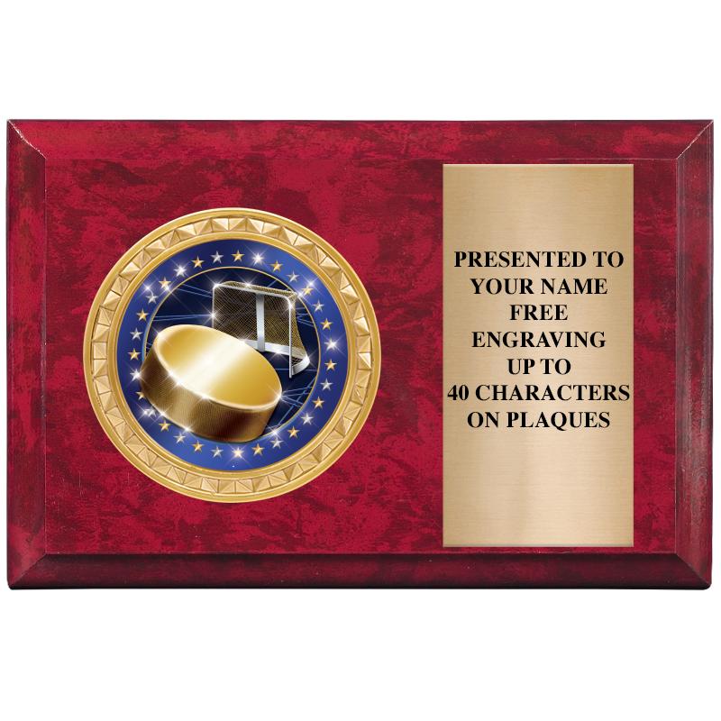 6" X 4" RED MBL INSERT PLQ