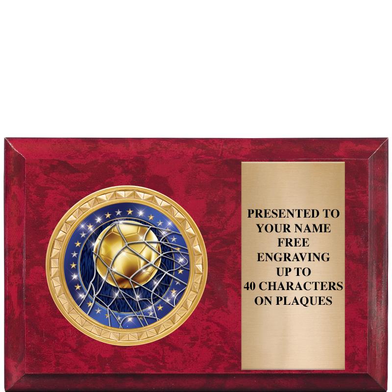 6" X 4" RED MBL INSERT PLQ