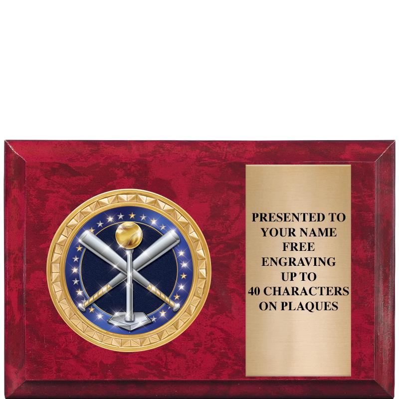 6" X 4" RED MBL INSERT PLQ