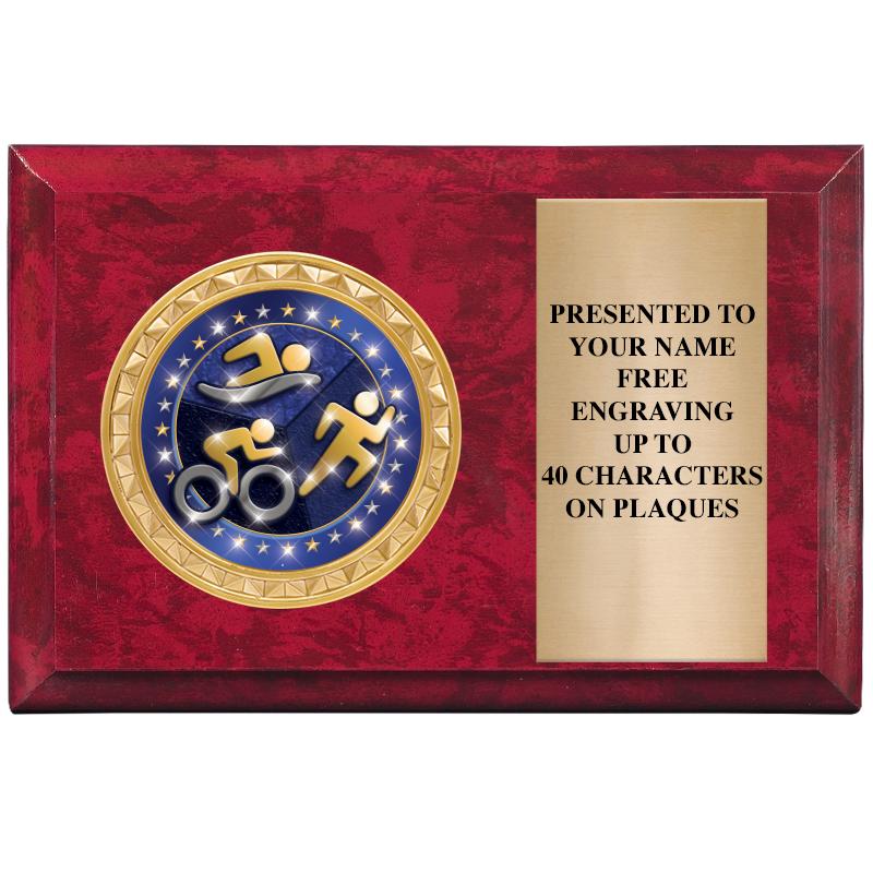 6" X 4" RED MBL INSERT PLQ