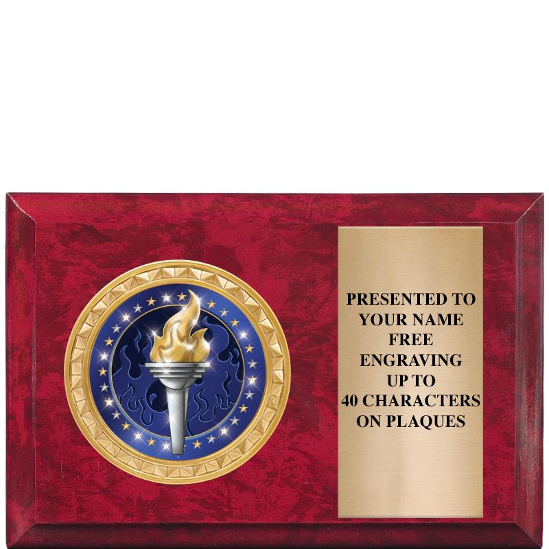 6" X 4" RED MBL INSERT PLQ