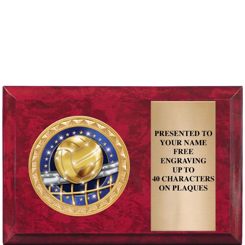 6" X 4" RED MBL INSERT PLQ