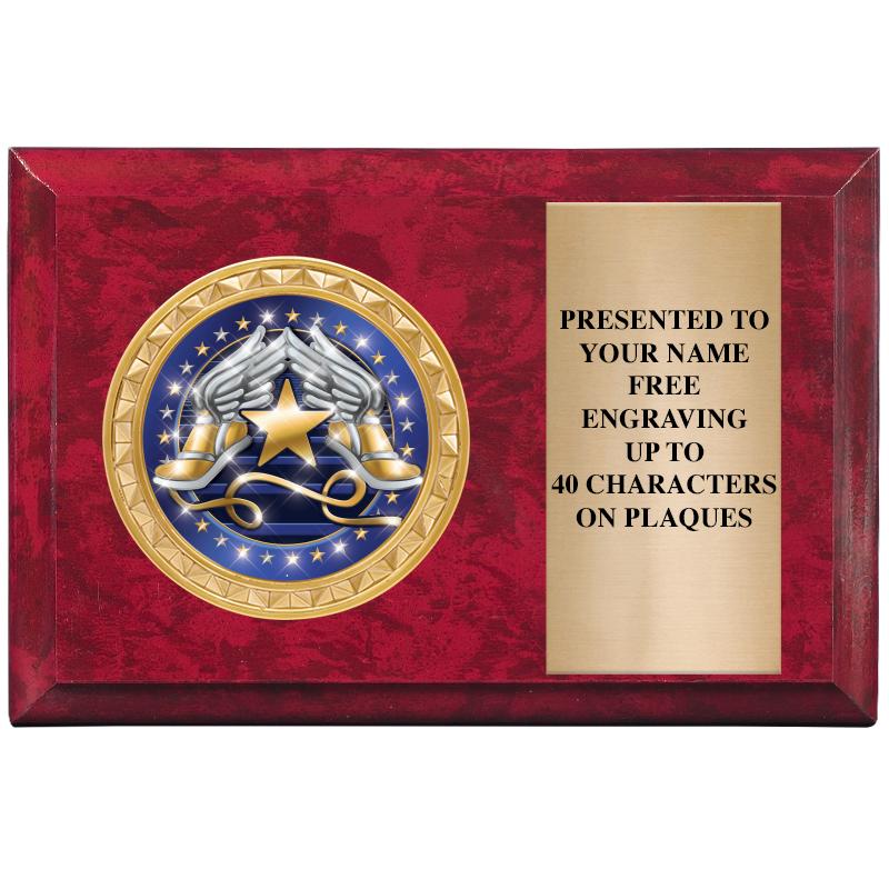 6" X 4" RED MBL INSERT PLQ