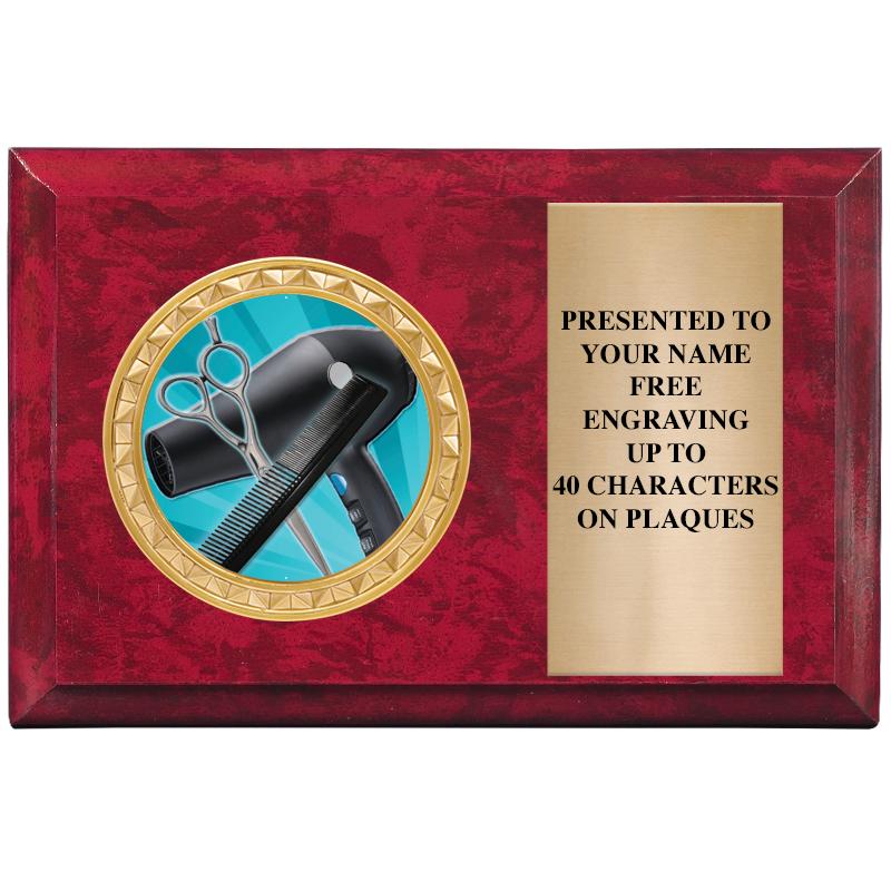 6" X 4" RED MBL INSERT PLQ