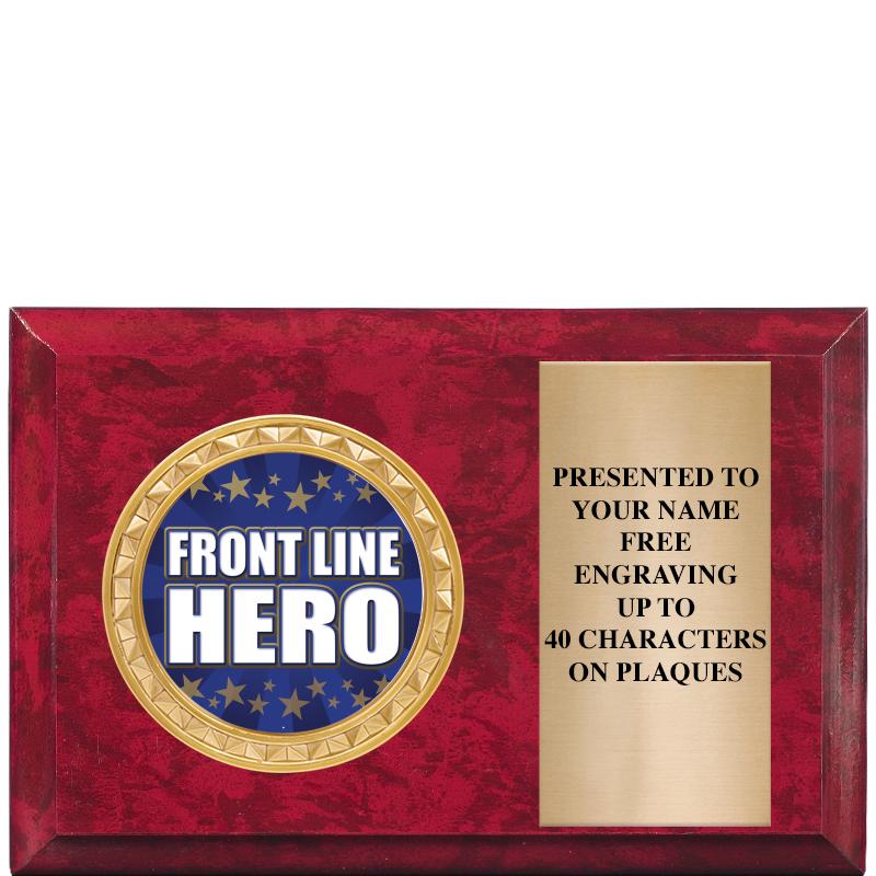 6" X 4" RED MBL INSERT PLQ