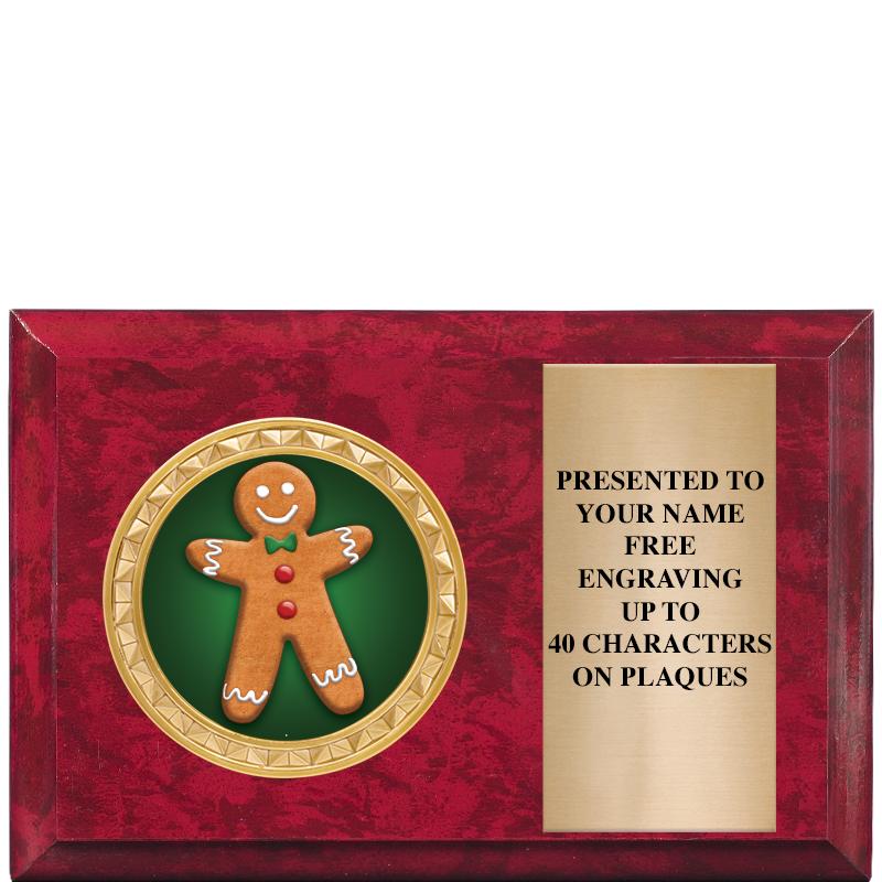 6" X 4" RED MBL INSERT PLQ