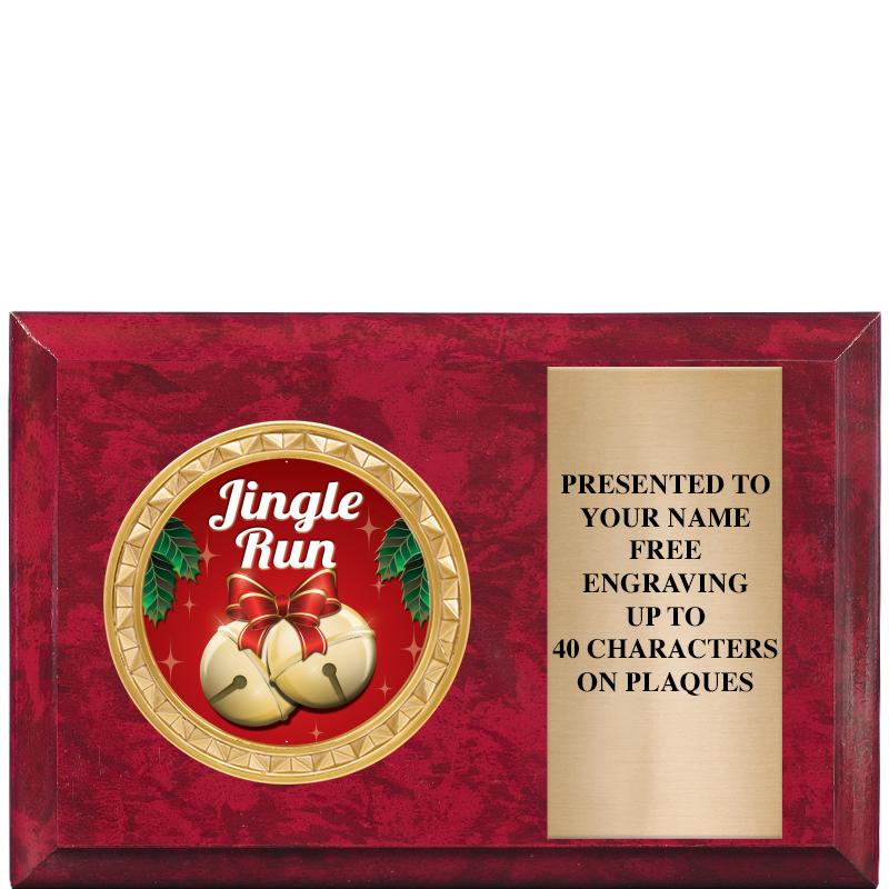 6" X 4" RED MBL INSERT PLQ