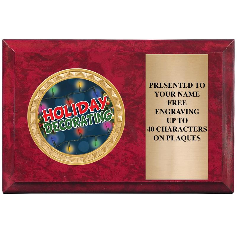 6" X 4" RED MBL INSERT PLQ