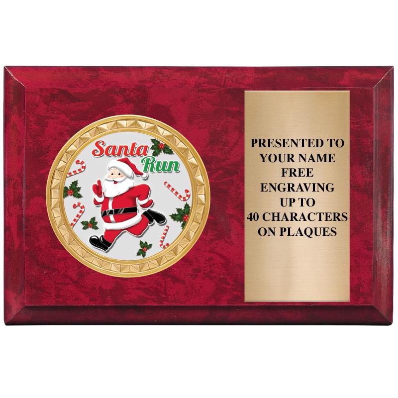 6" X 4" RED MBL INSERT PLQ