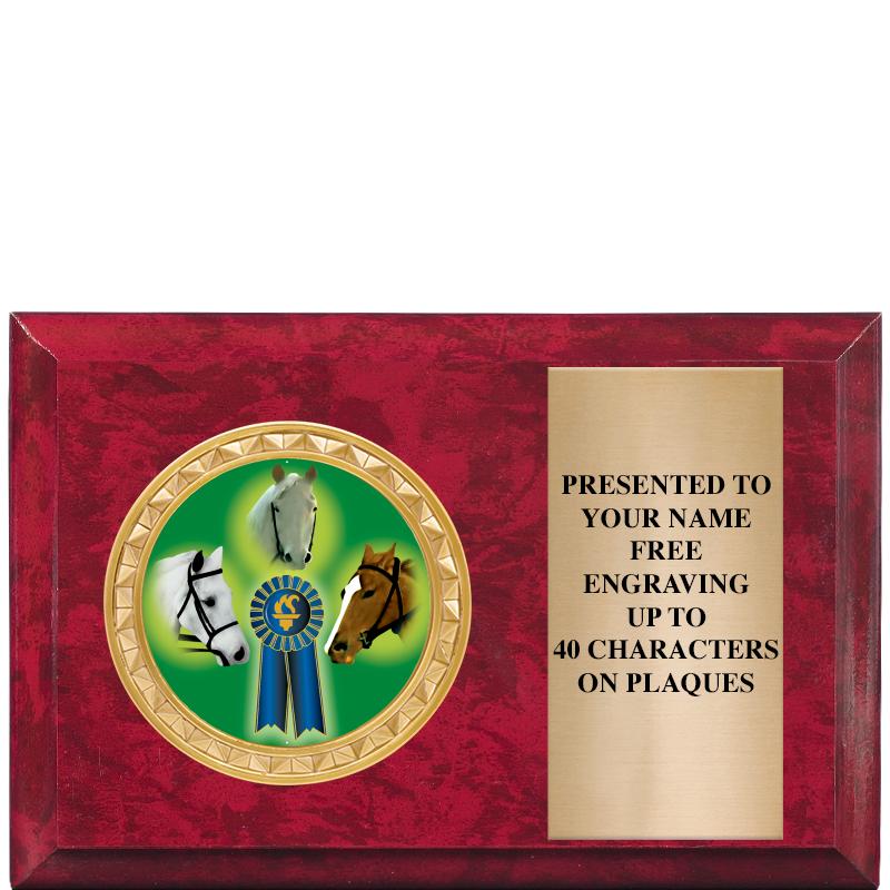 6" X 4" RED MBL INSERT PLQ