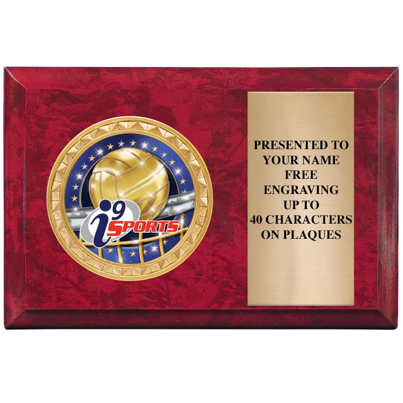6" X 4" RED MBL INSERT PLQ