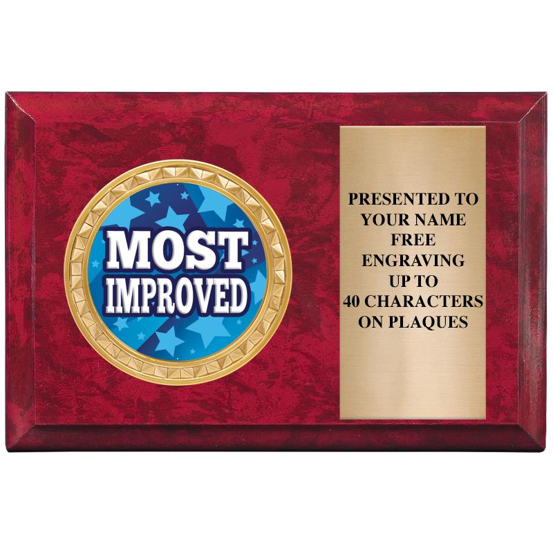 6" X 4" RED MBL INSERT PLQ