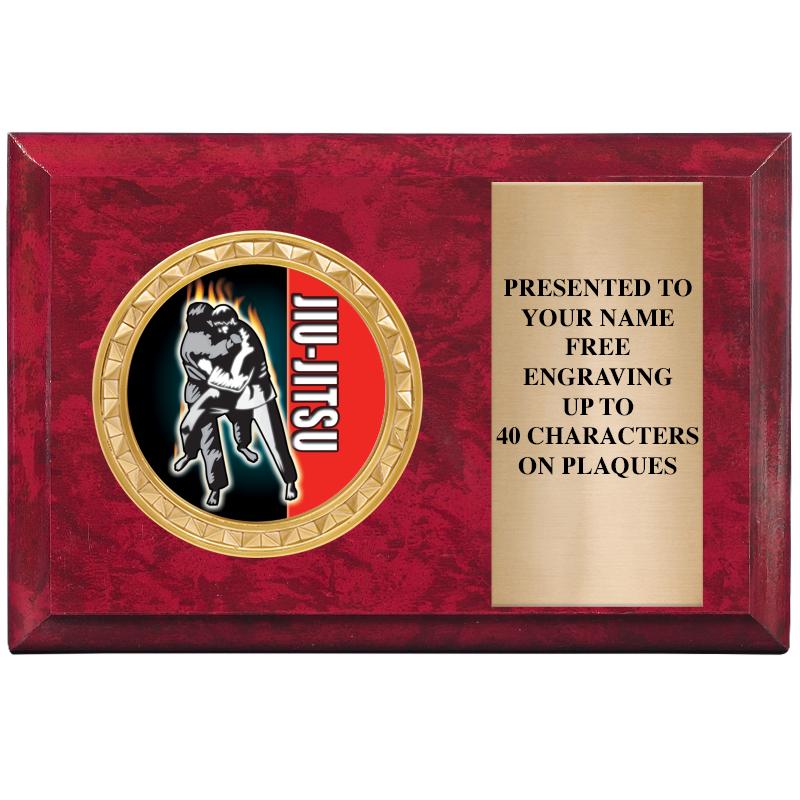 6" X 4" RED MBL INSERT PLQ