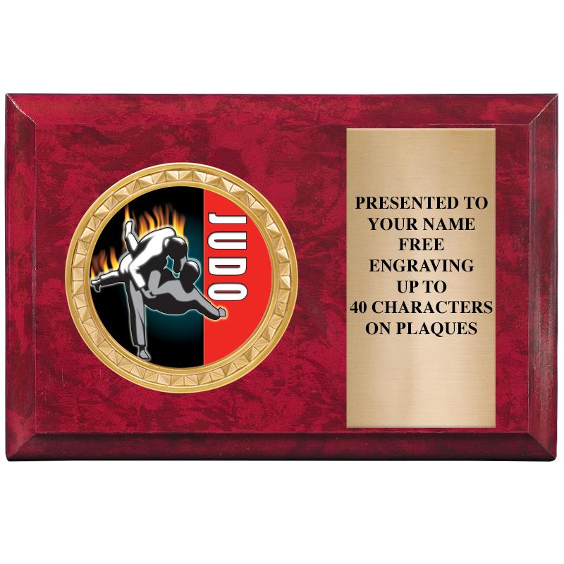 6" X 4" RED MBL INSERT PLQ