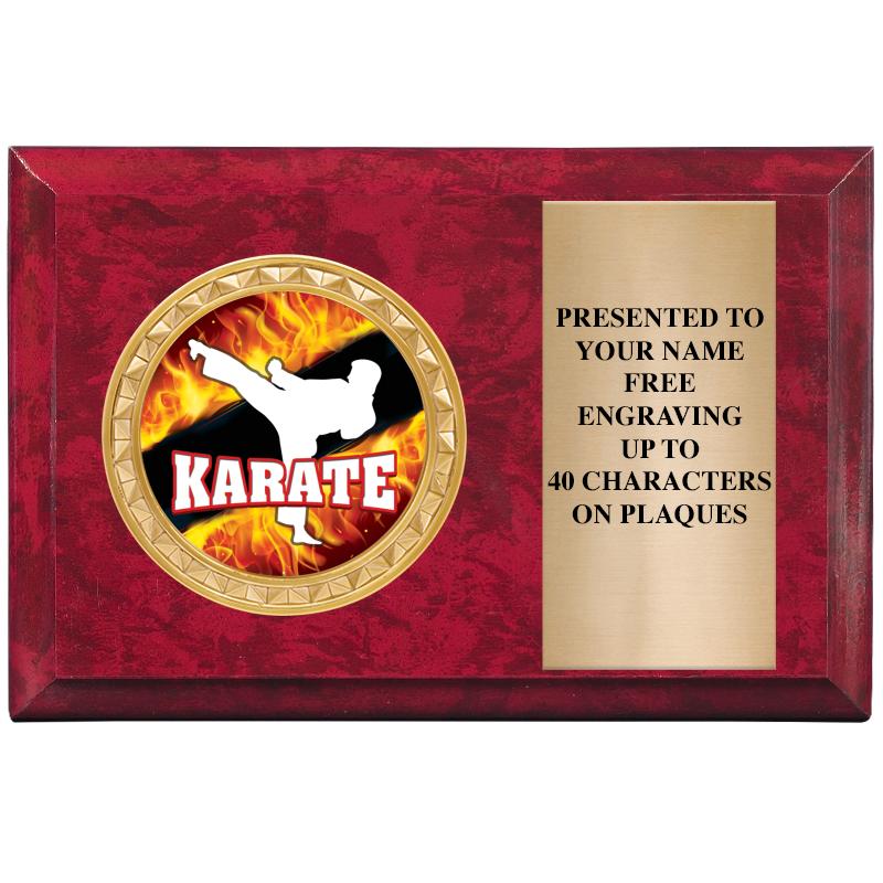 6" X 4" RED MBL INSERT PLQ